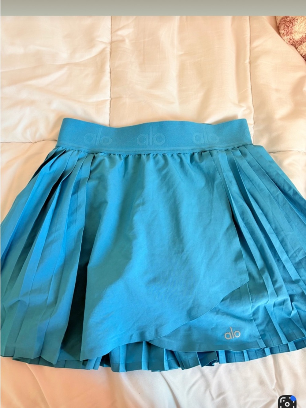 ALO Yoga Turquoise Pleated Skater Skirt